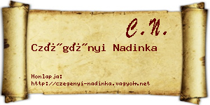 Czégényi Nadinka névjegykártya